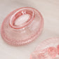 Vintage Pink Glass Birds in Love on Nest Lidded Dish