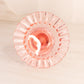 Vintage Pink Glass Candleholder with Ruffle Edge Base