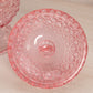 Vintage Pink Glass Daisy & Button Lidded Footed Dish