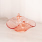 Vintage Pink Glass Double Bird Bowl