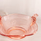 Vintage Pink Glass Double Bird Bowl