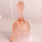 Vintage Pink Opalescent Glass Daisy & Button Bell with Ruffle Edge