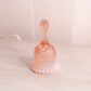 Vintage Pink Opalescent Glass Daisy & Button Bell with Ruffle Edge
