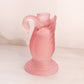 Vintage Pink Satin Glass Swan Candleholder