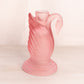 Vintage Pink Satin Glass Swan Candleholder
