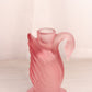 Vintage Pink Satin Glass Swan Candleholder