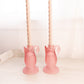 Vintage Pink Satin Glass Swan Candleholder