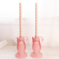 Vintage Pink Satin Glass Swan Candleholder