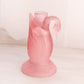 Vintage Pink Satin Glass Swan Candleholder