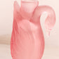 Vintage Pink Satin Glass Swan Candleholder