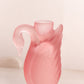 Vintage Pink Satin Glass Swan Candleholder