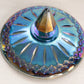 Vintage Princess Blue Carnival Lidded Dish with Pointy Finial
