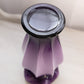 Purple Glass Vase with White Rim and Ruffle Edge