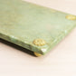 Vintage Rectangular Green Marble Tray with Gold Floral Designs (Made in Italy)
