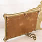 Vintage Rectangular Greenish Gold Metal Standing Mirror with Lady