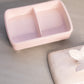 Vintage Rectangular Shell Pink Milk Glass Butterfly Divided Lidded Dish