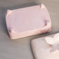 Vintage Rectangular Shell Pink Milk Glass Butterfly Divided Lidded Dish