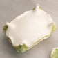 Vintage Rectangular White Ceramic Pink Floral Lidded Box