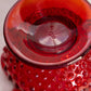 Vintage Red Amberina Olde Virginia Glass Fenton Hobnail Ruffle Vase (Glows)