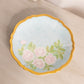 Vintage Royal Austria Blue Floral Ceramic Plate with Gold Rim