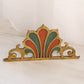 Vintage Salvage Brass Door Finial with Teal & Red Enamel Details