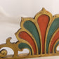 Vintage Salvage Brass Door Finial with Teal & Red Enamel Details