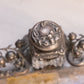 Vintage Silver Tone Metal and Glass Inkwell