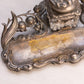 Vintage Silver Tone Metal and Glass Inkwell