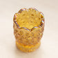 Vintage Small Amber Carnival Glass Daisy & Button Toothpick Holder
