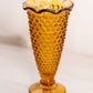 Vintage Small Amber Glass Hobnail Vase