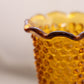 Vintage Small Amber Glass Hobnail Vase