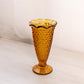 Vintage Small Amber Glass Hobnail Vase