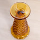 Vintage Small Amber Glass Hobnail Vase