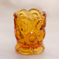Vintage Small Amber Glass Moon & Star Toothpick Holder