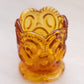 Vintage Small Amber Glass Moon & Star Toothpick Holder