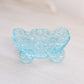 Vintage Extra Small Blue Glass Daisy & Button Carriage Dish