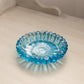 Vintage Small Blue Glass Daisy Flower Dish