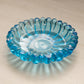 Vintage Small Blue Glass Daisy Flower Dish