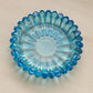 Vintage Small Blue Glass Daisy Flower Dish