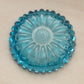 Vintage Small Blue Glass Daisy Flower Dish