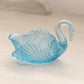 Vintage Small Blue Glass Swan Salt Cellar Toothpick Holder