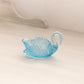 Vintage Small Blue Glass Swan Salt Cellar Toothpick Holder