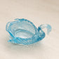 Vintage Small Blue Glass Swan Salt Cellar Toothpick Holder