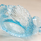 Vintage Small Blue Glass Swan Salt Cellar Toothpick Holder