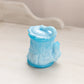 Vintage Small Blue Milk Glass Bird and Leaf Lidded Condiment Jar
