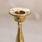 Vintage Small Gilded Gold Tone Metal Candlestick with Floral Designs