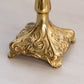 Vintage Small Gilded Gold Tone Metal Candlestick with Floral Designs