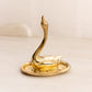 Vintage Small Brass Swan Ring Holder