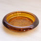 Vintage Small Circular Indiana Sandwich Amber Glass Coaster Dish