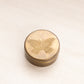 Vintage Small Circular Metal Gold Tone Butterfly Lidded Jar